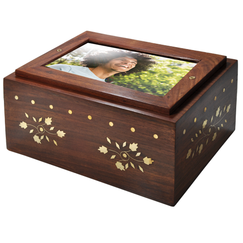 Photo Wood Urn Slider medium size-Afterlife Essentials-Afterlife Essentials