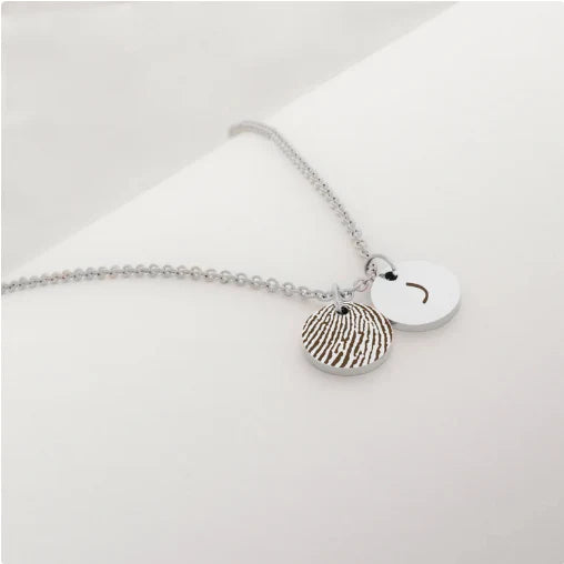 2 Mini Disc Fingerprint Memorial Necklace-Jewelry-Anavia-Afterlife Essentials