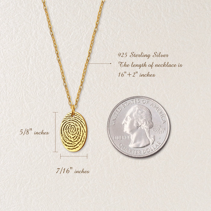 Oval Fingerprint Memorial Necklace-Jewelry-Anavia-Afterlife Essentials