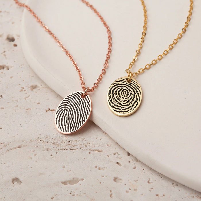 Oval Fingerprint Memorial Necklace-Jewelry-Anavia-Afterlife Essentials