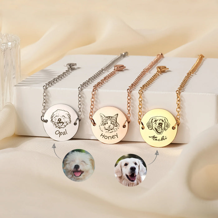 Personalized Pet Portrait Memorial Bracelet-Jewelry-Anavia-Afterlife Essentials