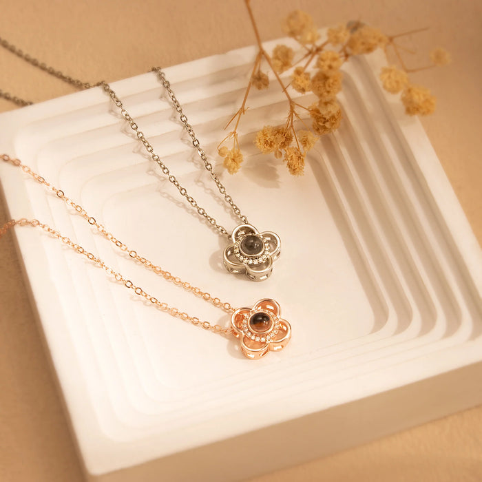 Clover Photo Projection Necklace-Jewelry-Anavia-Afterlife Essentials