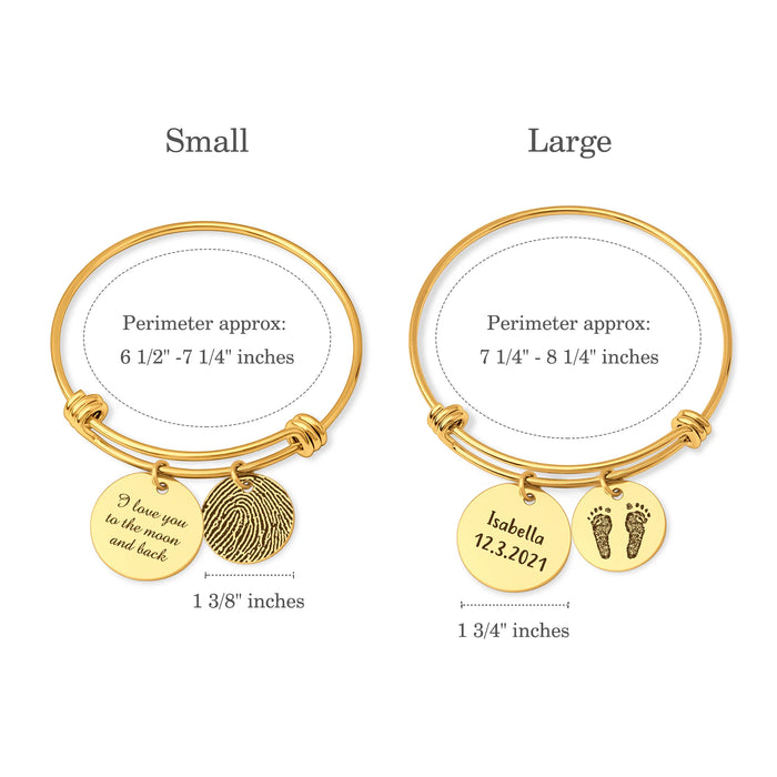 Fingerprint Adjustable Charm Memorial Bracelet-Jewelry-Anavia-Afterlife Essentials
