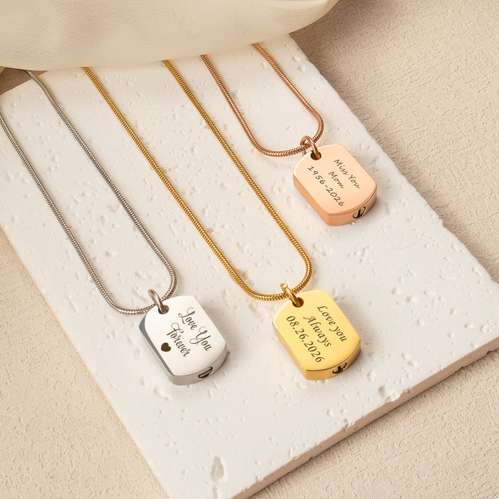 Vertical Engraving Dog Tag Memorial Necklace-Jewelry-Anavia-Afterlife Essentials
