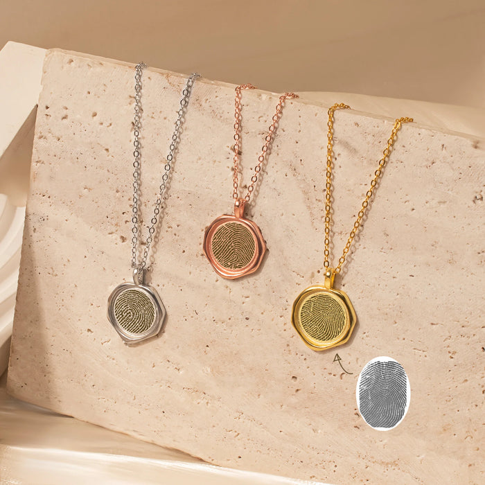 Fingerprint Stamped Necklace-Jewelry-Anavia-Afterlife Essentials