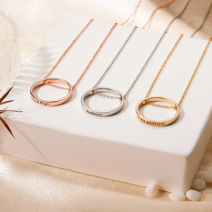 Personalized Flat Laying Ring Necklace-Jewelry-Anavia-Afterlife Essentials