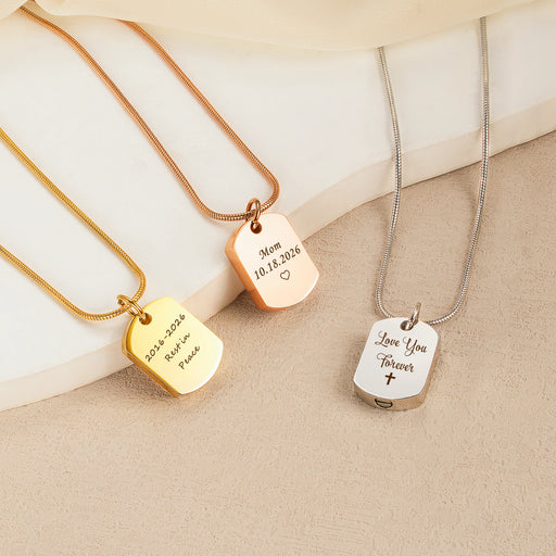 Stainless Steel Memorial Dog Tag Cremation Jewelry-Jewelry-Anavia-Afterlife Essentials