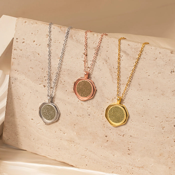 Fingerprint Stamped Necklace-Jewelry-Anavia-Afterlife Essentials