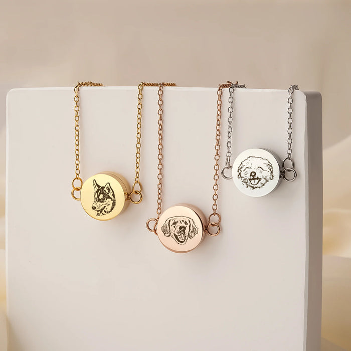 Pet Portrait Round Coin Memorial Bracelet Cremation Jewelry-Jewelry-Anavia-Afterlife Essentials