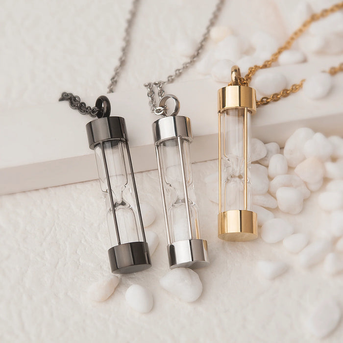 Hourglass Memorial Necklace Cremation Jewelry-Jewelry-Anavia-Afterlife Essentials