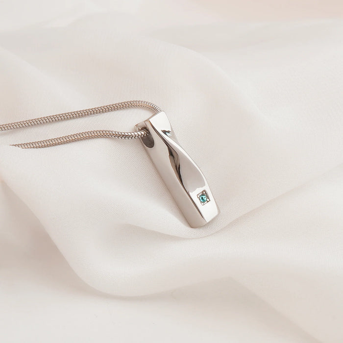 Crystal Birthstone Twisted Bar Cremation Jewelry-Jewelry-Anavia-Afterlife Essentials