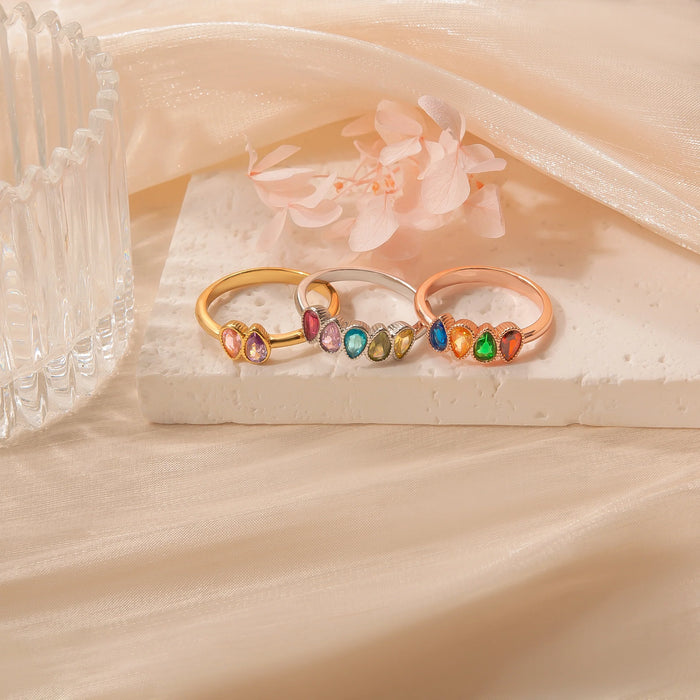 Waterdrop Birthstone Ring-Jewelry-Anavia-Afterlife Essentials