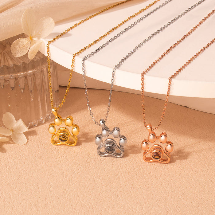 Paw Print Photo Projection Necklace-Jewelry-Anavia-Afterlife Essentials