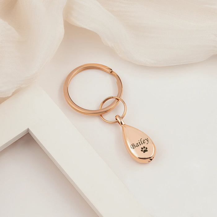 Pet Portrait Teardrop Memorial Key Chain Cremation Jewelry-Jewelry-Anavia-Afterlife Essentials
