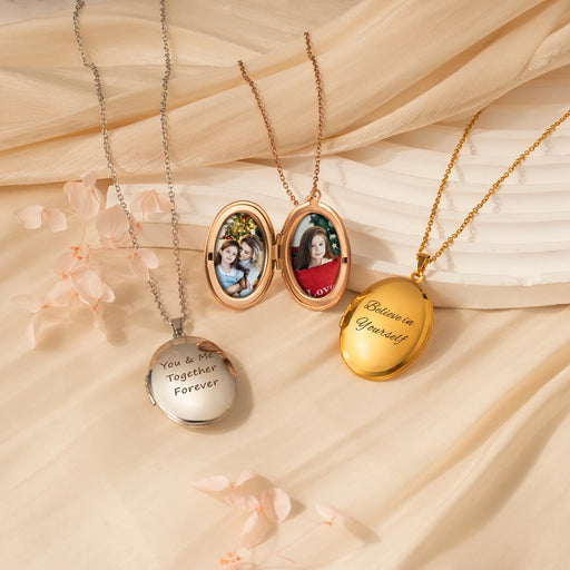 Oval Photo Locket Necklace-Jewelry-Anavia-Afterlife Essentials