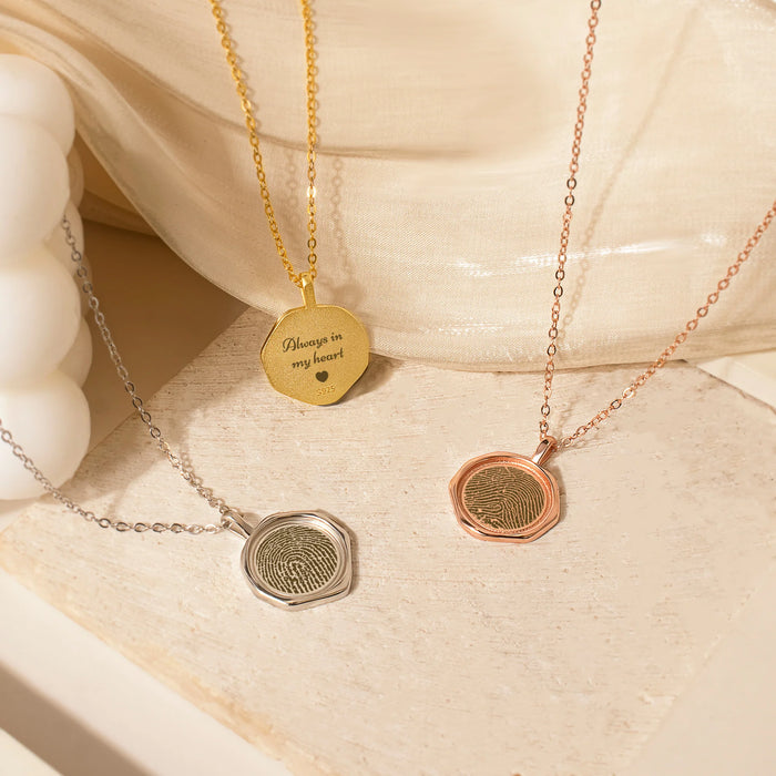 Fingerprint Stamped Necklace-Jewelry-Anavia-Afterlife Essentials