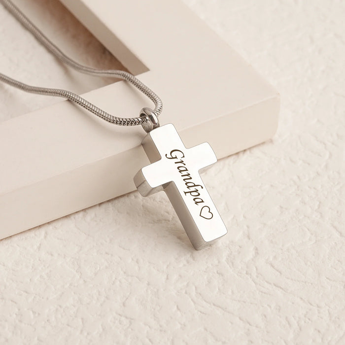Premium Cross Memorial Necklace Cremation Jewelry-Jewelry-Anavia-Afterlife Essentials