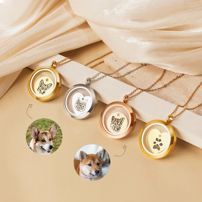 Pet Portrait Charm Photo Locket Necklace-Jewelry-Anavia-Afterlife Essentials