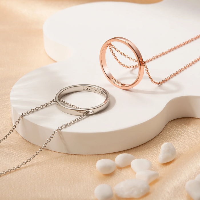 Personalized Flat Laying Ring Necklace-Jewelry-Anavia-Afterlife Essentials