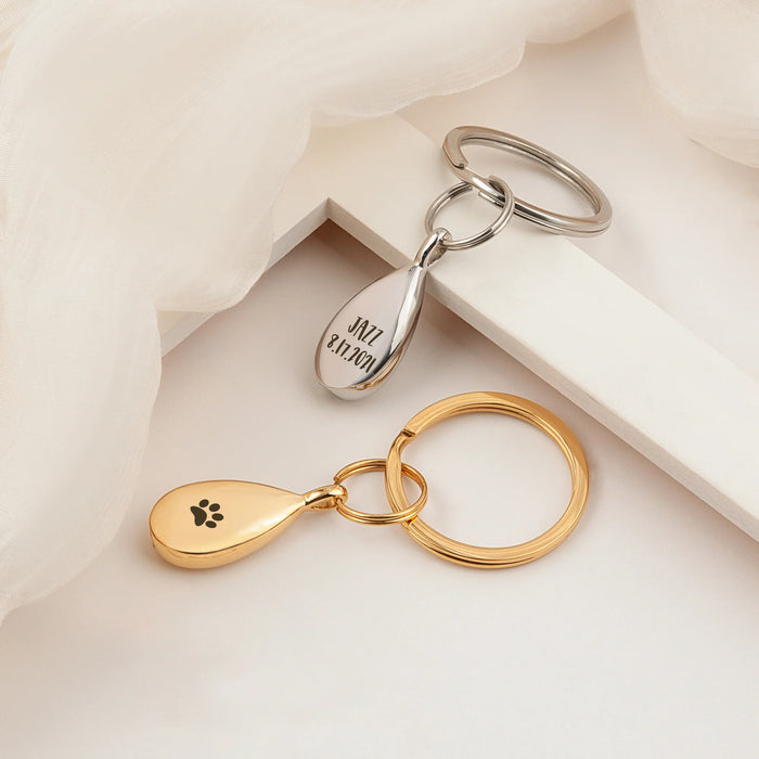 Pet Portrait Teardrop Memorial Key Chain Cremation Jewelry-Jewelry-Anavia-Afterlife Essentials