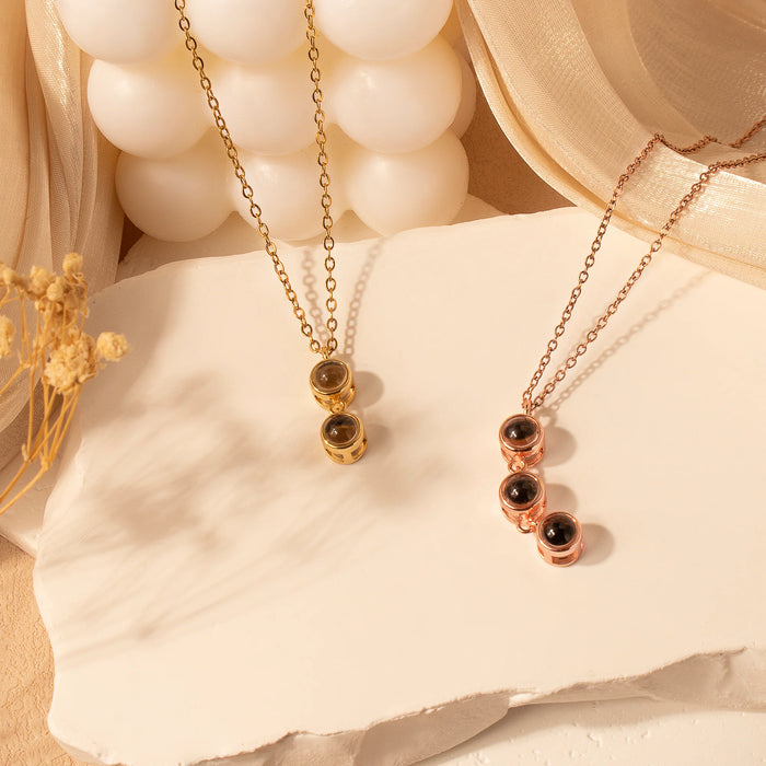 Round Multi-Photo Projection Necklace-Jewelry-Anavia-Afterlife Essentials