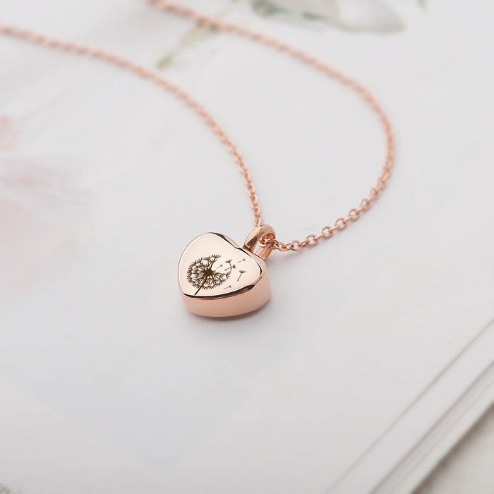 Birth Flower Mini Heart Memorial Necklace Cremation Jewelry-Jewelry-Anavia-Afterlife Essentials