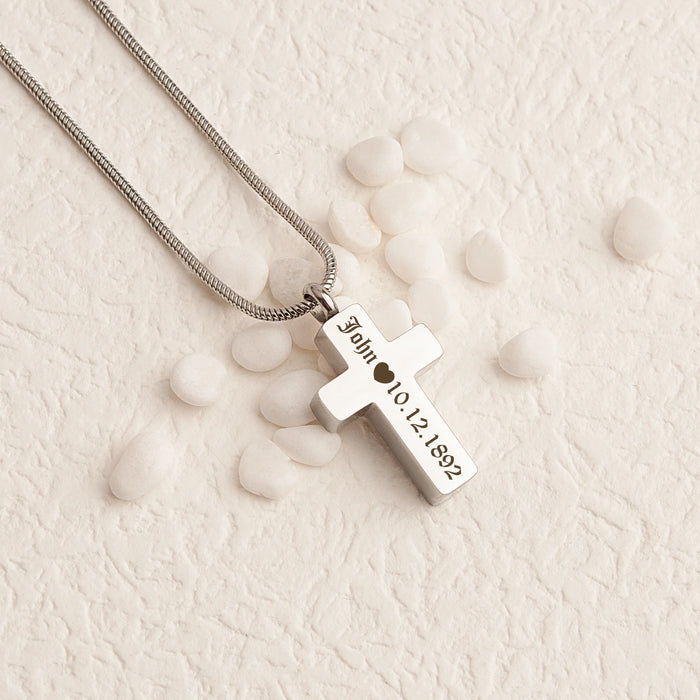Premium Cross Memorial Necklace Cremation Jewelry-Jewelry-Anavia-Afterlife Essentials