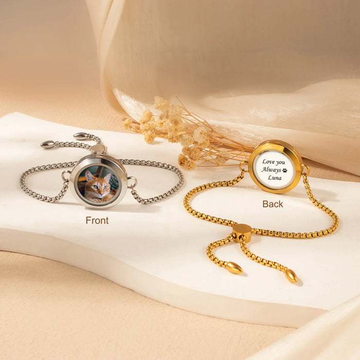 Photo Locket Pet Memorial Slider Bracelet-Jewelry-Anavia-Afterlife Essentials