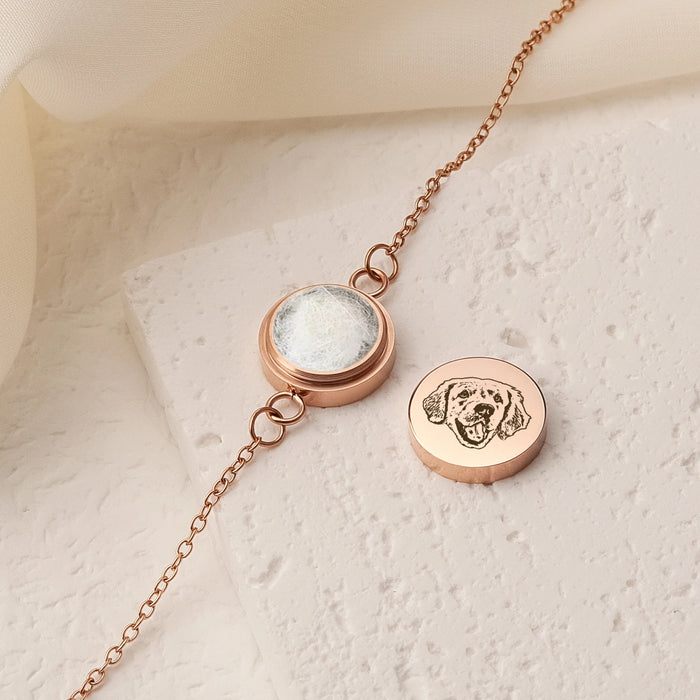 Pet Portrait Round Coin Memorial Bracelet Cremation Jewelry-Jewelry-Anavia-Afterlife Essentials