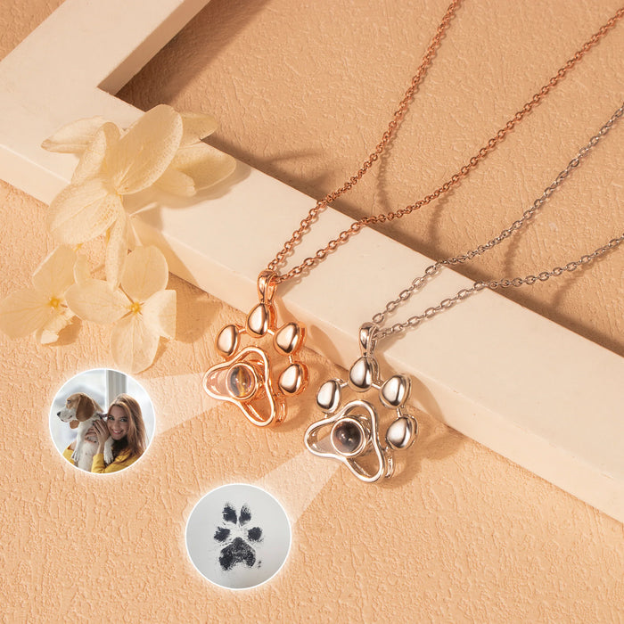 Paw Print Photo Projection Necklace-Jewelry-Anavia-Afterlife Essentials