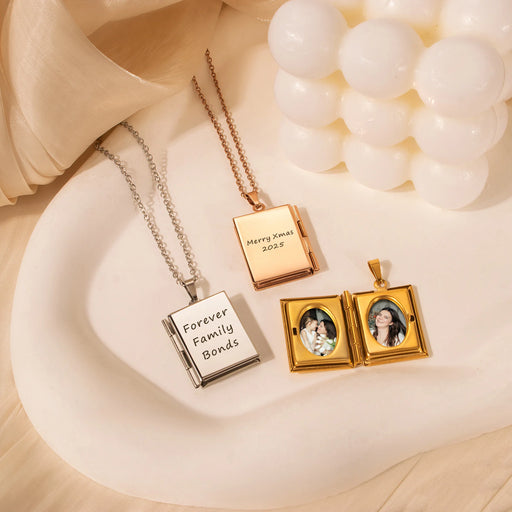 Square Photo Locket Necklace-Jewelry-Anavia-Afterlife Essentials