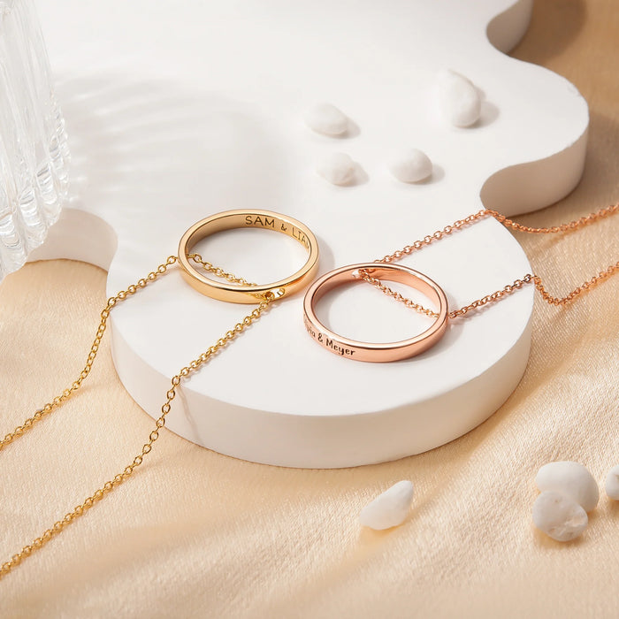 Personalized Flat Laying Ring Necklace-Jewelry-Anavia-Afterlife Essentials
