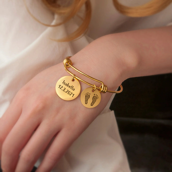 Fingerprint Adjustable Charm Memorial Bracelet-Jewelry-Anavia-Afterlife Essentials