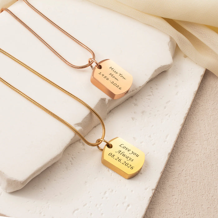 Vertical Engraving Dog Tag Memorial Necklace-Jewelry-Anavia-Afterlife Essentials