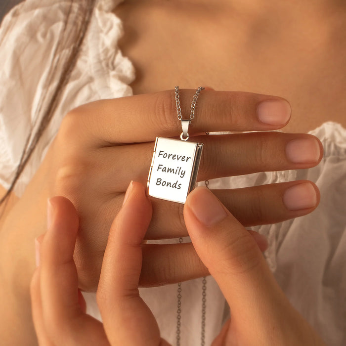 Square Photo Locket Necklace-Jewelry-Anavia-Afterlife Essentials