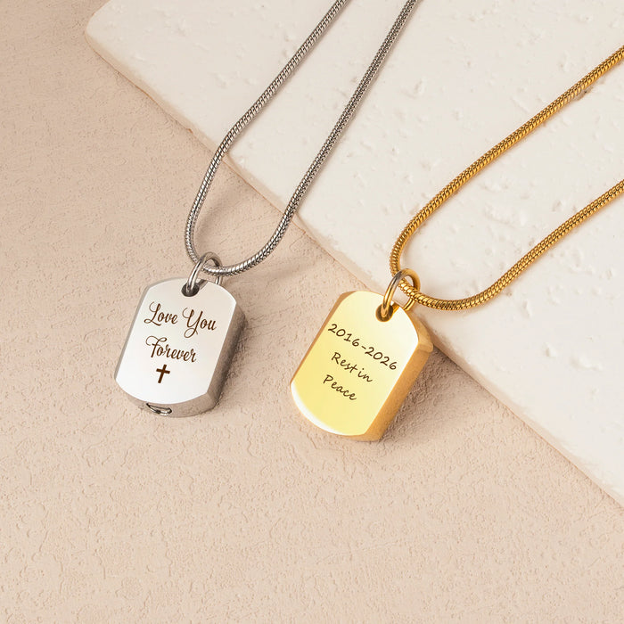 Stainless Steel Memorial Dog Tag Cremation Jewelry-Jewelry-Anavia-Afterlife Essentials