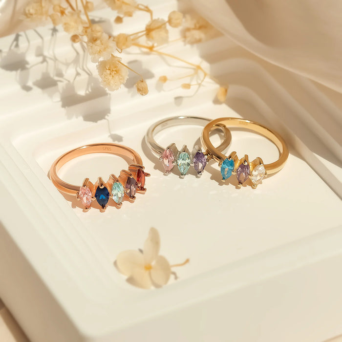 Diamond Shaped Birthstone Ring-Jewelry-Anavia-Afterlife Essentials