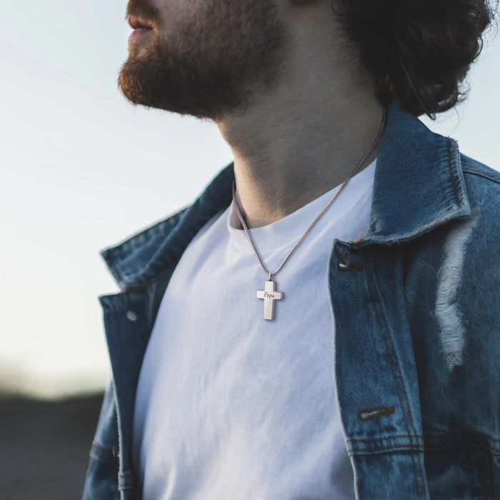 Premium Cross Memorial Necklace Cremation Jewelry-Jewelry-Anavia-Afterlife Essentials