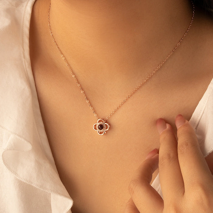 Clover Photo Projection Necklace-Jewelry-Anavia-Afterlife Essentials