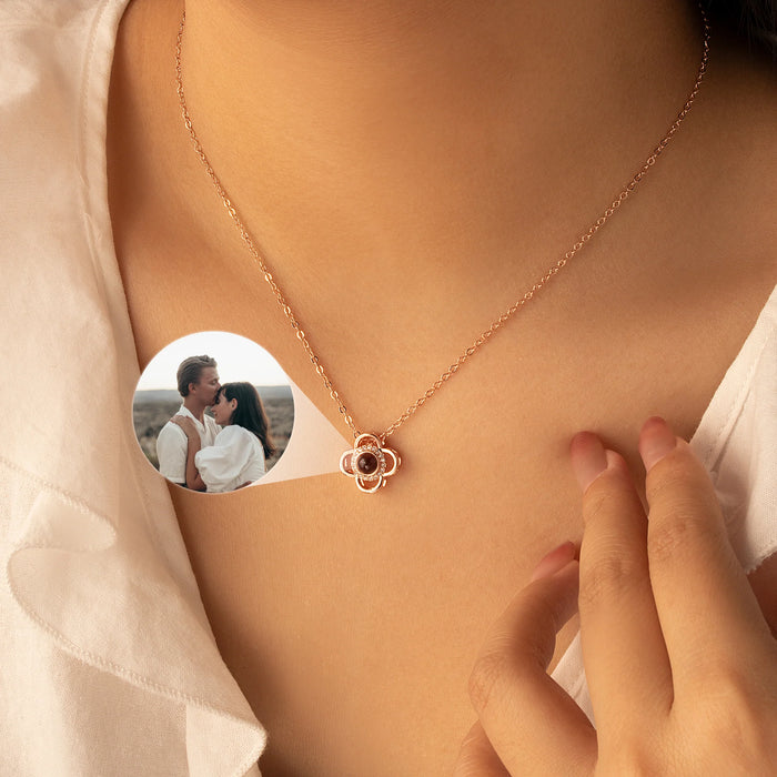 Clover Photo Projection Necklace-Jewelry-Anavia-Afterlife Essentials