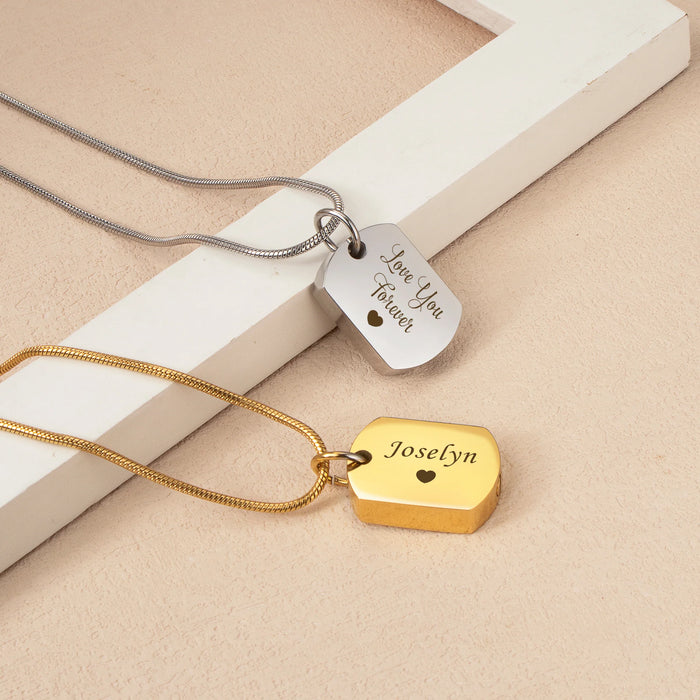 Vertical Engraving Dog Tag Memorial Necklace-Jewelry-Anavia-Afterlife Essentials