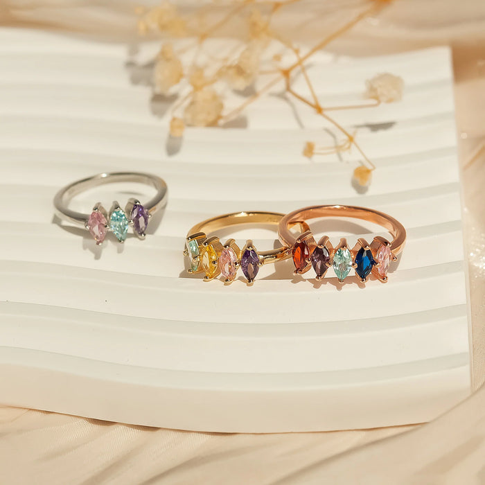 Diamond Shaped Birthstone Ring-Jewelry-Anavia-Afterlife Essentials