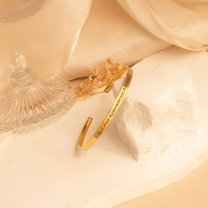 Custom Memorial Cuff Bangle-Jewelry-Anavia-Afterlife Essentials