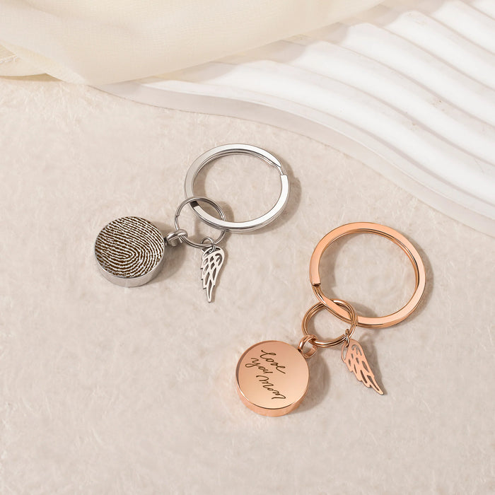 Round Fingerprint-Handwriting Coin Memorial Key Chain-Jewelry-Anavia-Afterlife Essentials