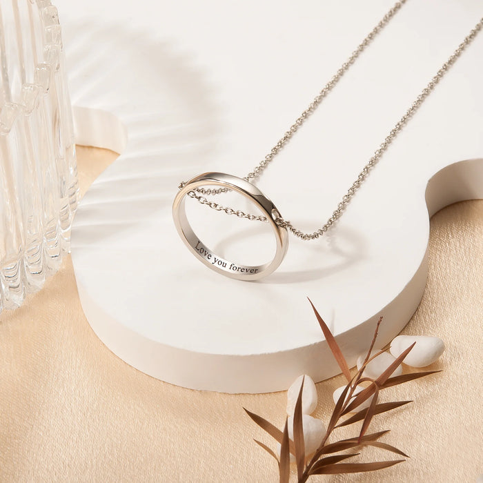 Personalized Flat Laying Ring Necklace-Jewelry-Anavia-Afterlife Essentials