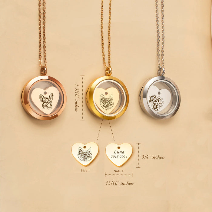 Pet Portrait Charm Photo Locket Necklace-Jewelry-Anavia-Afterlife Essentials
