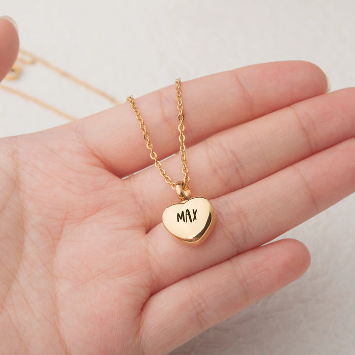 Mini Heart Memorial Necklace Cremation Jewelry-Jewelry-Anavia-Afterlife Essentials