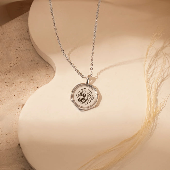 Pet Portrait Stamped Necklace-Jewelry-Anavia-Afterlife Essentials
