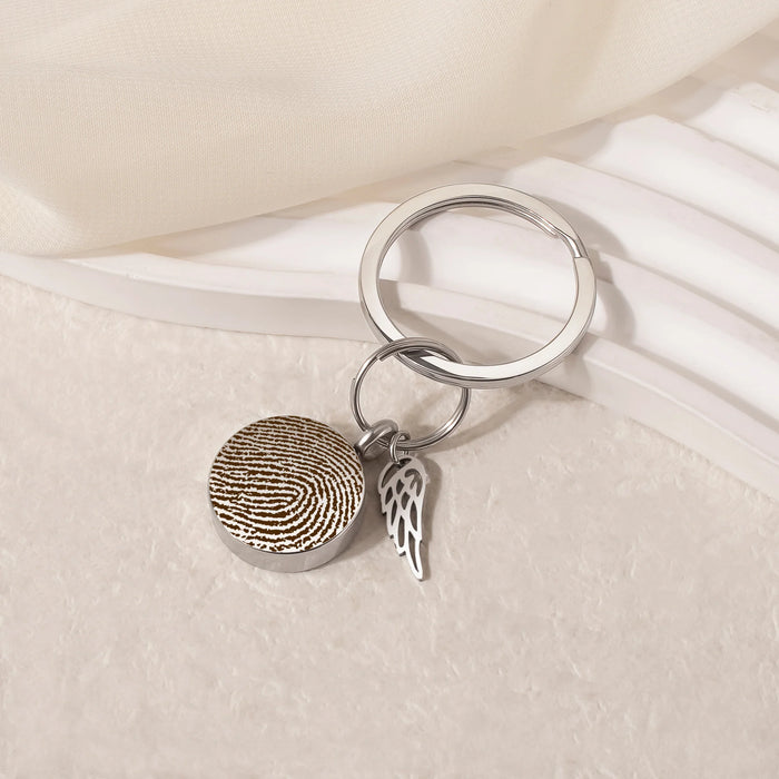 Round Fingerprint-Handwriting Coin Memorial Key Chain-Jewelry-Anavia-Afterlife Essentials