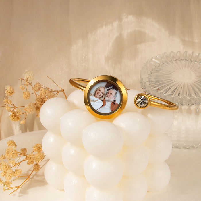 Photo Locket Cuff Bangle Bracelet-Jewelry-Anavia-Afterlife Essentials